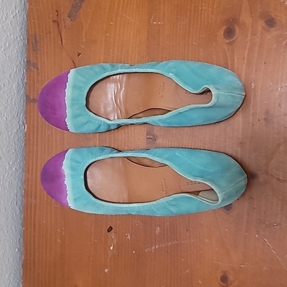 ANTHROPOLOGIE LEIFNOTES TAIKA DIP DYE SUEDE LEATHER BALLET FLATS SHOES SIZE 36 - Picture 3 of 10